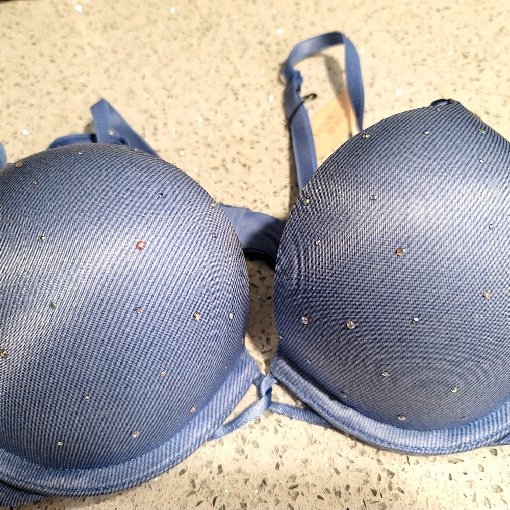 VS Bombshell Bra, Blue Denim Sparkle, 34B